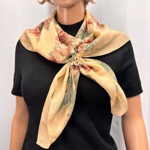 Vintage Écho floral silk chiffon scarf